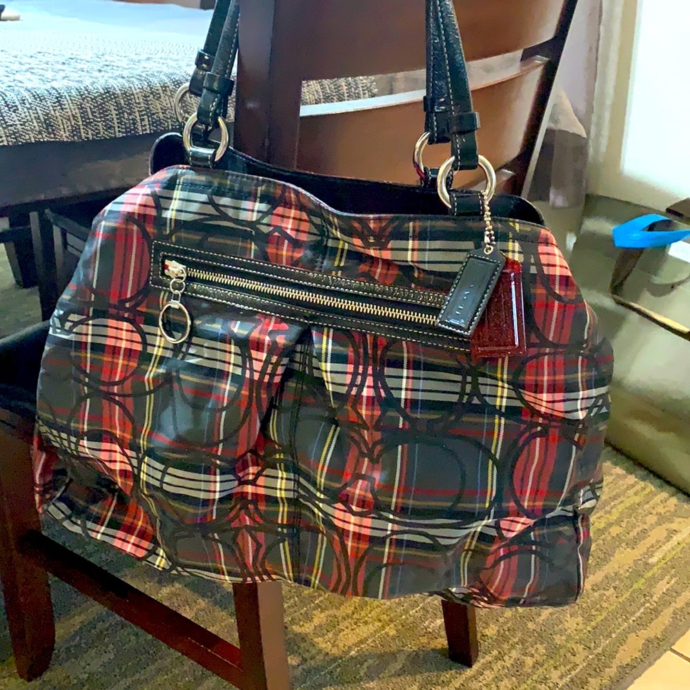 Coach Large Tote Purse Holiday Print